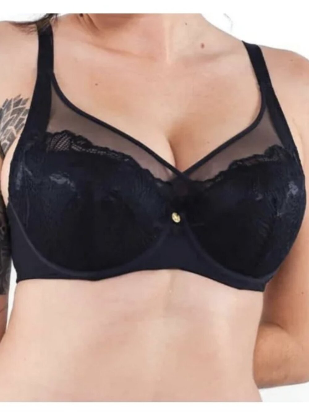 Understance 40H Bra Navy Blue Ivy Smooth Lace Full Coverage Flexwire